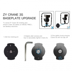Handheld Ring Grip with ARRI Gear Adapter for Gimbal ZHIYUN CRANE 3S/2S RONIN S MOZA AIR 2 Feiyu