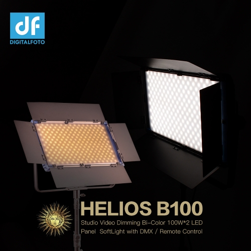 DIGITALFOTO HELIOS B100 Studio Video Dimming Bi-Color 100W*2 LED Panel SoftLight with DMX Color Effect