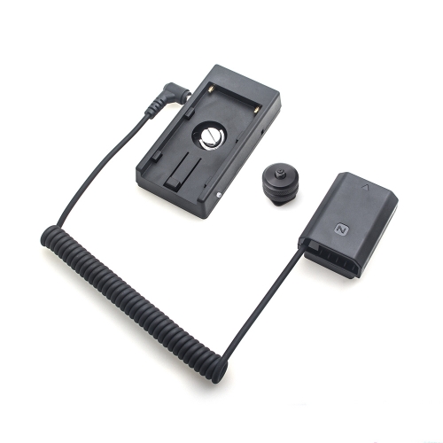 Sony NP-FZ100 full decoding Dummy battery + NP-L Series F970 battery plate adapter (Coiled cable)