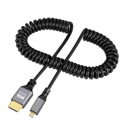 Coiled Standard HDMI to Micro HDMI Cable