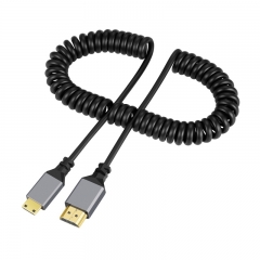 Coiled Standard HDMI to Mini HDMI Cable